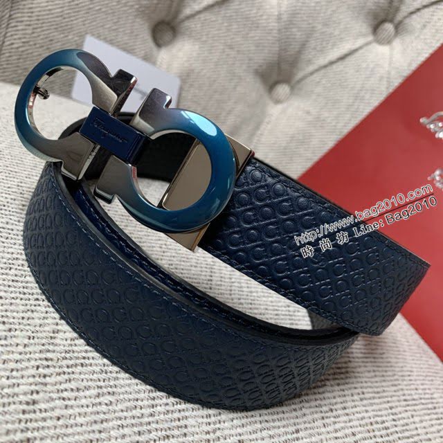 菲拉格慕男士皮帶 Ferragamo雙面牛皮紋理腰帶  jjp2055